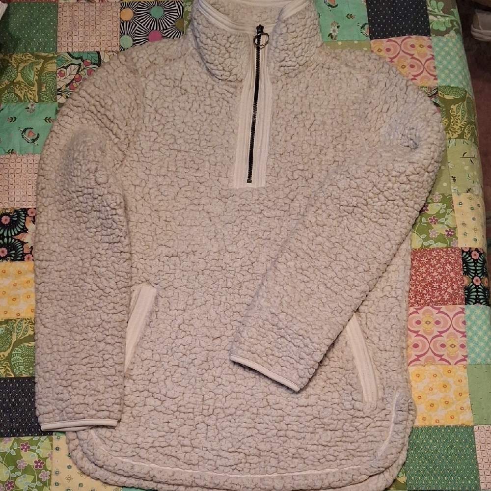 Cozy Cream Sherpa Pullover Sweatshirt